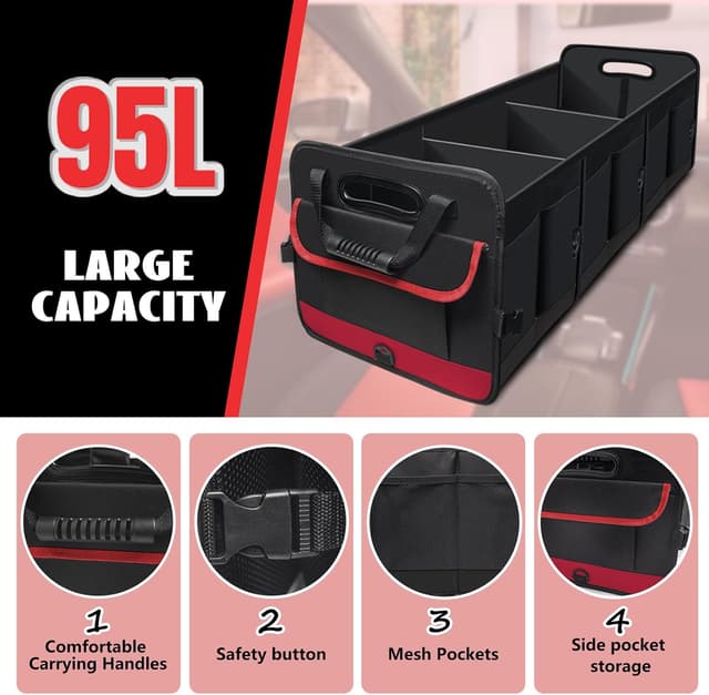 Detalle de Snuopfy Car Trunk Organizer 95 L