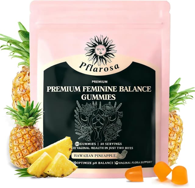 Detalle de Feminine Balance Gummies mit Ananas & Vitamin C – vegan & zuckerfrei, 60 Stück (30 Portionen)
