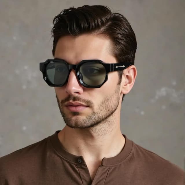 Detalle de D Lolylad Retro Square Sunglasses with UV400 Protection (Propionate Frame)