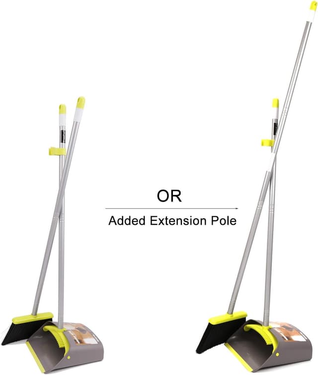 Detalle 1 de TreeLen Broom and Dustpan Set with Long Handle—Snap-Together Stand-Up Sweep Combo