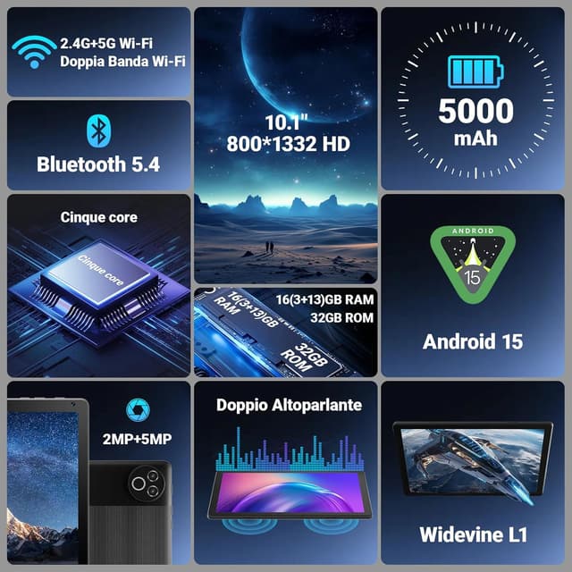 Thumbnail 1 de Laptok Tablet 10.1" Android 15, 16GB RAM