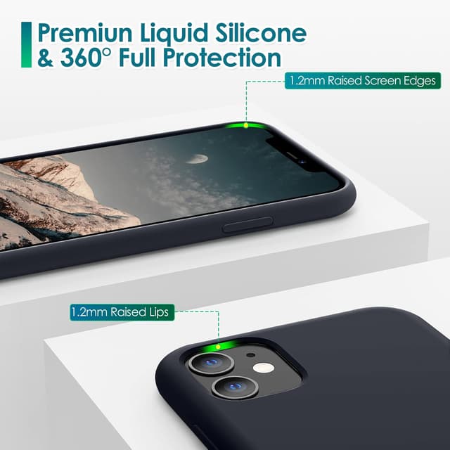Detalle de OitiYaa Liquid Silicone Case for iPhone 11 (6.1 inch) – soft ultra-slim shockproof cover with microfiber lining