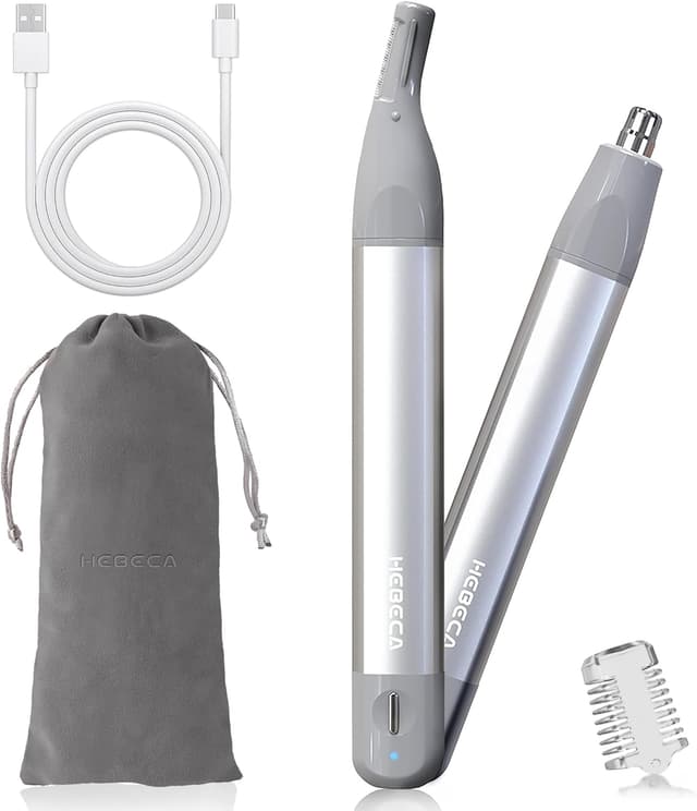 Detalle de HEBECA tondeuse nez et oreilles 2 en 1 rechargeable étanche argent