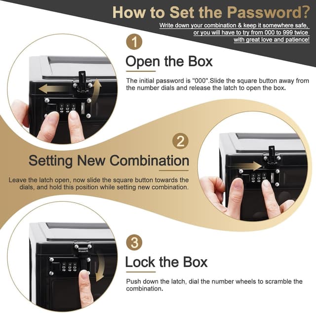 Detalle 1 de Lalifebuss Abschließbare Box 38x27,5x23 cm