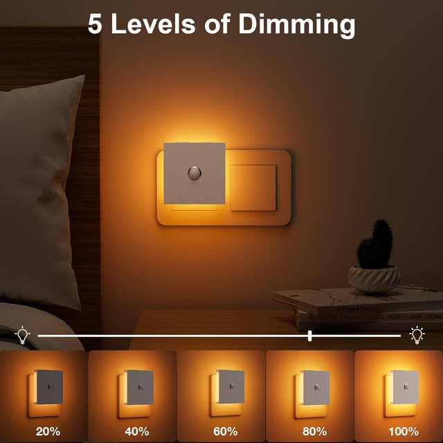 Thumbnail 4 de Feliigo Nachtlicht Steckdose Bewegungsmelder 2er Set