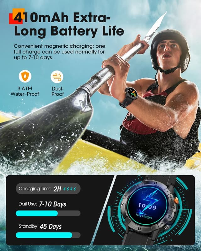 Thumbnail 5 de Military Smart Watch Bluetooth Call with 124 Modes