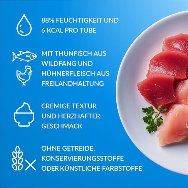Detalle de INABA Churu Premium Katzen Schleckies Einzelzutat mit Huhn – getreidefrei, zuckerfrei, kalorienarm (60 x 14 g)