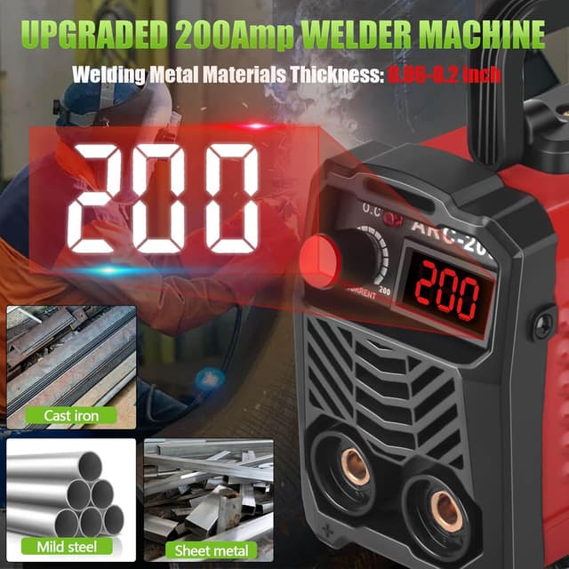 Thumbnail 1 de Hpoouo 200Amp Stick Welder 110V with 20 Rods