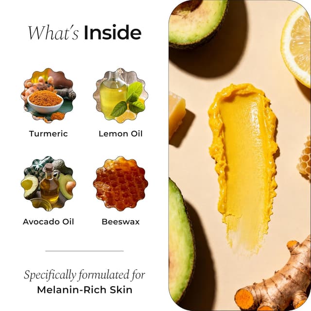 Detalle 2 de Glo Melanin All Natural Lemon & Turmeric Lip Balm for Dark Lips