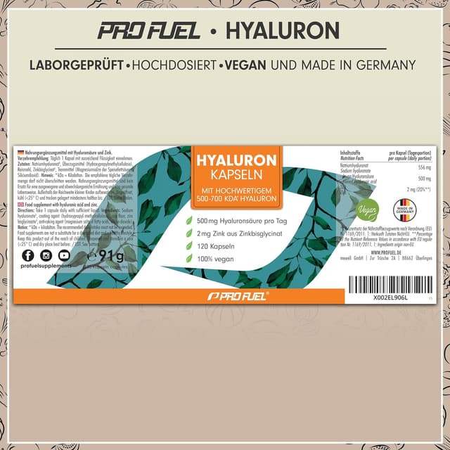 Thumbnail 5 de Hyaluron Kapseln 120x 500 mg täglich
