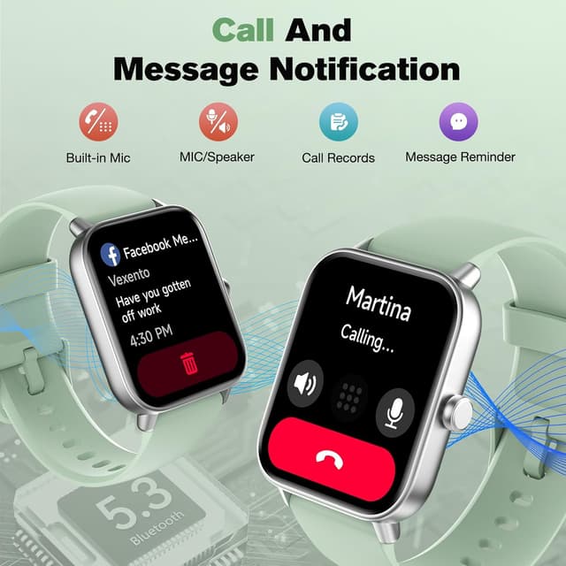 Detalle 2 de Smart Watch for Men & Women Fitness Tracker with Bluetooth Call & Alexa Built-in (Green)