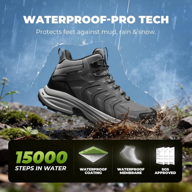 Detalle de NORTIV 8 Scarponi da trekking impermeabili uomo leggeri (tutto il giorno)