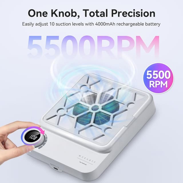 Detalle 2 de Makartt ERYNOS Nail Dust Collector 5500RPM