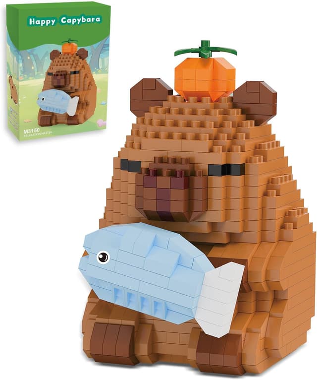 Thumbnail 6 de MJDDJA Capy-bara Mini Building Blocks (Micro Blocks) — Capy-bara riding a pig, humorous kid/party gift set (M3147)