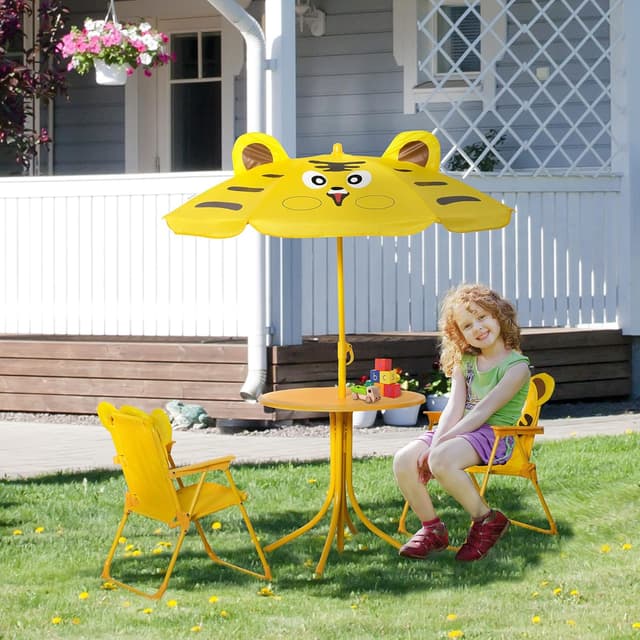 Detalle 2 de Outsunny Ensemble Salon Jardin Enfant Tigre