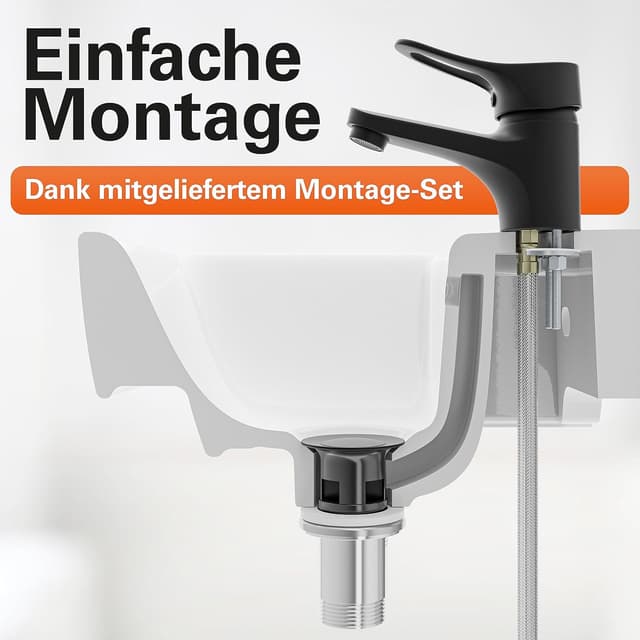 Thumbnail 4 de EISL NI075VEB VERONA Grifo monomando para lavabo, negro mate 🚰