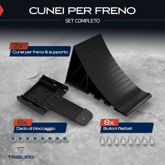 Thumbnail 6 de Cunei per ruote TRIBURG con supporto (set da 2) per rimorchi, caravan e camper fino a 1600 kg