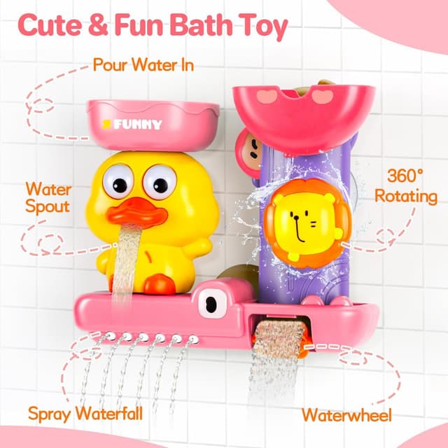 Detalle 2 de Cute Duck Pink Bath Toy for 18+ Months