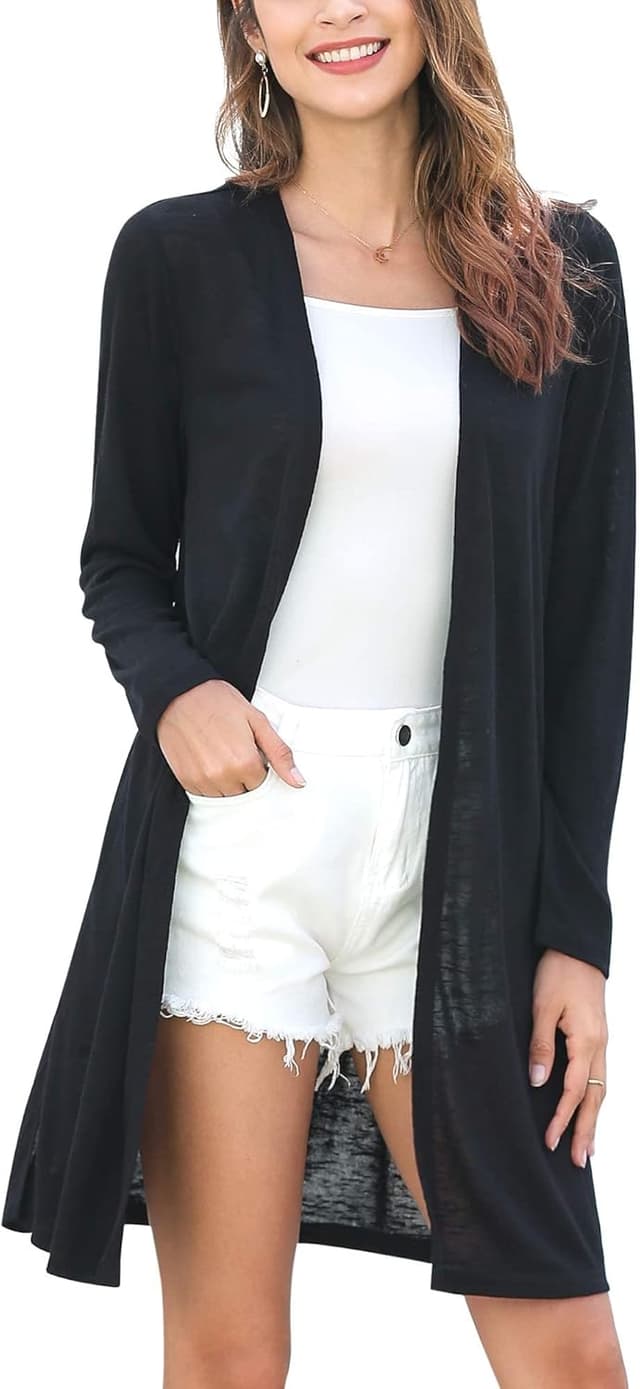 Thumbnail 6 de MessBebe Damen Langcardigan „Sommer“ – dünne Strickjacke offen mit langen Ärmeln