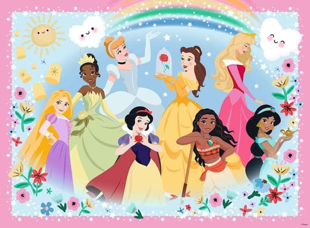 Detalle 2 de Ravensburger Puzzles XXL Disney Princess Glitter da 100 pezzi (XXL 36×49 cm) per bambini dai 6 anni