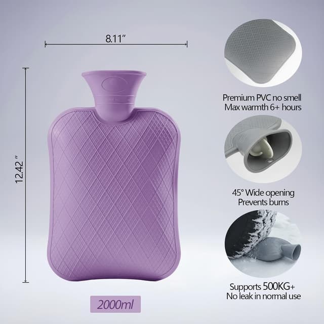 Thumbnail 3 de FORICOM Extra Large Hot Water Bottle 2L