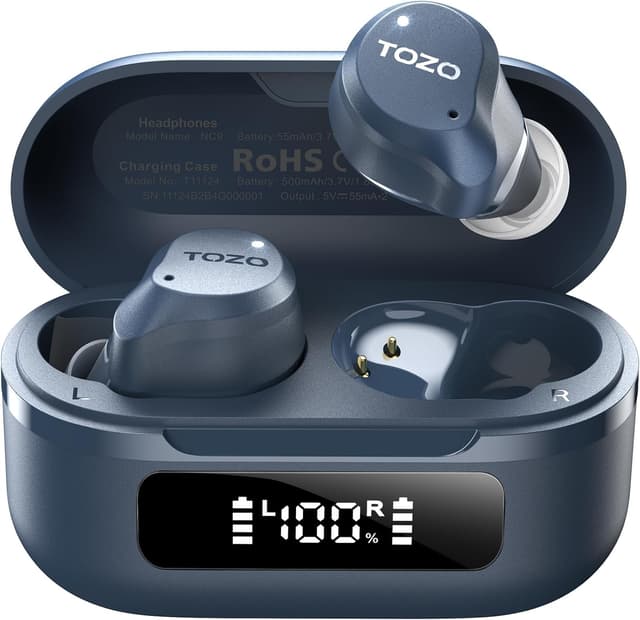 Imagen de TOZO NC9 Bluetooth In-Ear mit Hybrid-ANC (bis 45 dB), 6 Mikrofone ENC und bis zu 60 Std. Akku en OfertitasTOP