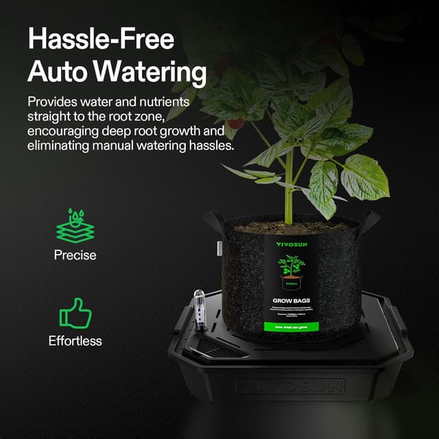 Detalle de VIVOSUN Confezione da 4 FlexFeed Self-Watering Irrigation Pot con indicatore livello e finestra di manutenzione