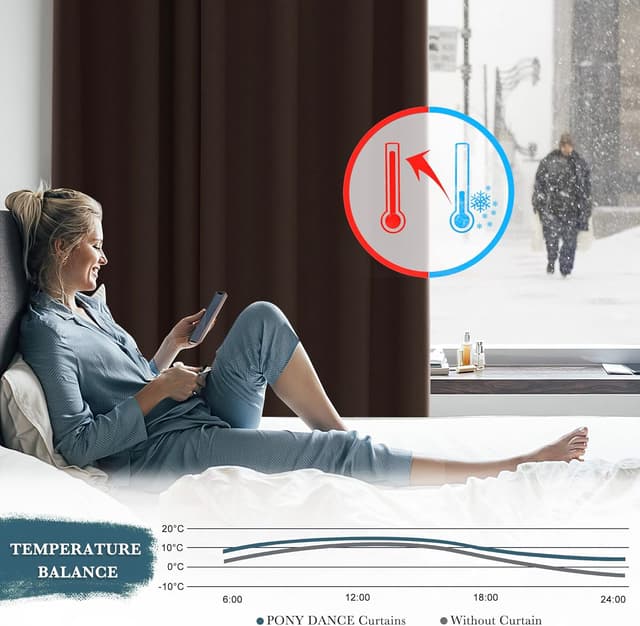 Thumbnail 2 de PONY DANCE Verdunklungsgardine 245×140 cm Braun 🪟