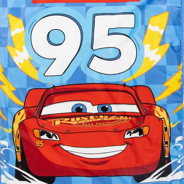 Detalle 2 de Children’s Slumber Bag & Pillow Set – Cosy Cars theme (137 x 61 cm) for indoor sleepovers & school trips