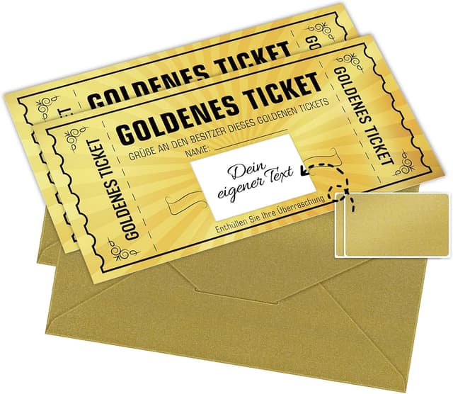 Imagen de WenmthG Goldenes Ticket Gutschein 2er-Set en OfertitasTOP