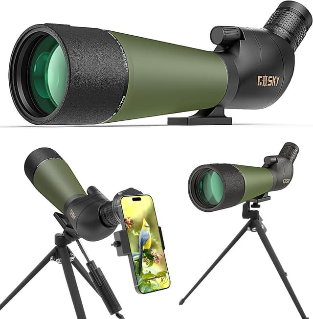 Detalle 2 de Gosky ED Double Focus Spotting Scope 20–60x 80mm with Smartphone Adapter