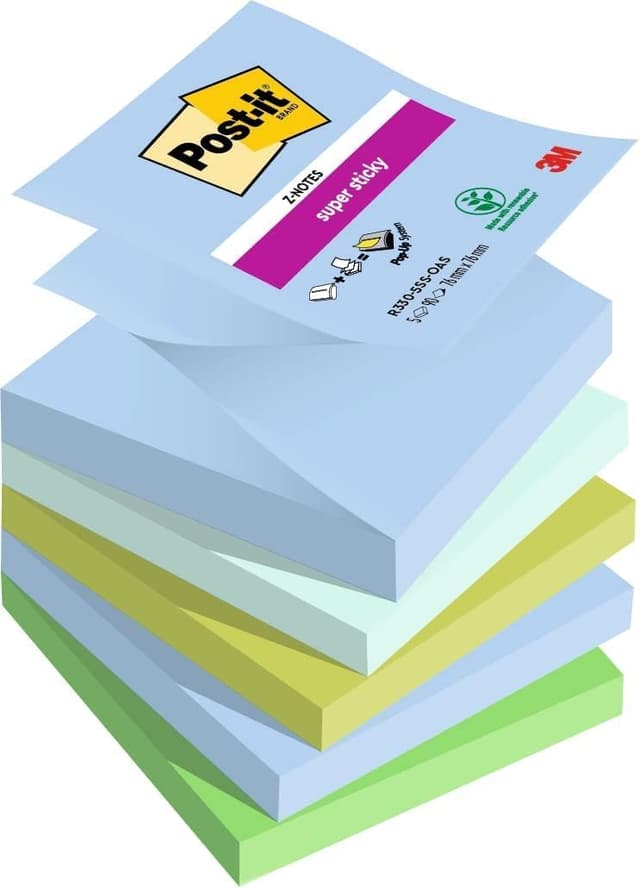 Detalle de Post-it Super Sticky Z-Notes Oasis Collection 76 mm