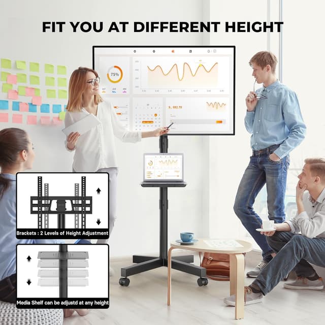 Detalle 2 de BONTEC TV Ständer höhenverstellbar 24–60"