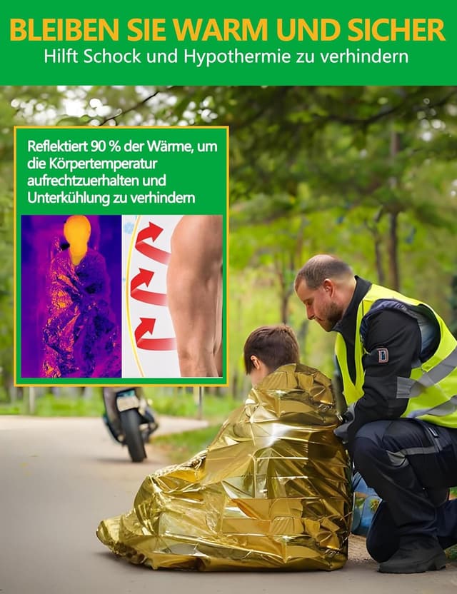 Detalle 2 de TOOHAO Manta Térmica Supervivencia 160 x 210 cm