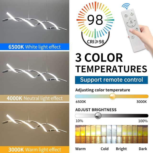 Detalle de Mikeru LED Pendelleuchte 120 cm dimmbar