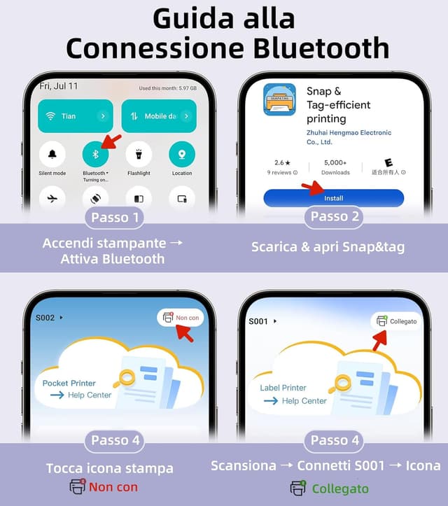 Thumbnail 4 de ORGSTA S001 etichettatrice termica portatile Bluetooth per etichette