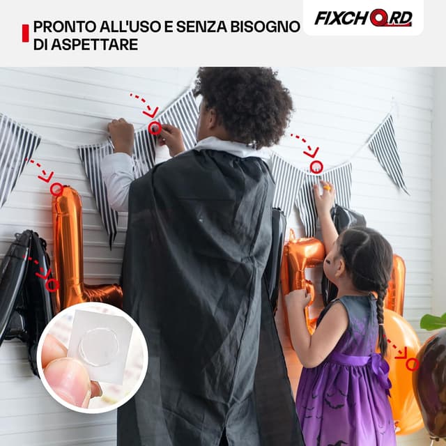 Detalle 2 de FIXCHORD punti di colla biadesivi per palloncini, 600 pezzi double face removibili