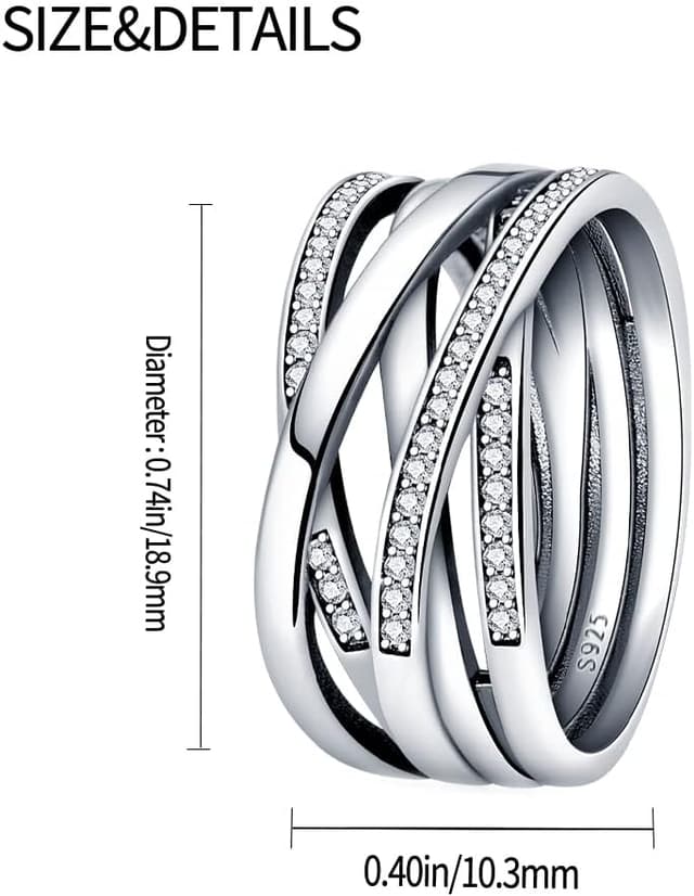 Detalle de KUNSIR 925 Sterling Silber Liebesknoten Ring R1