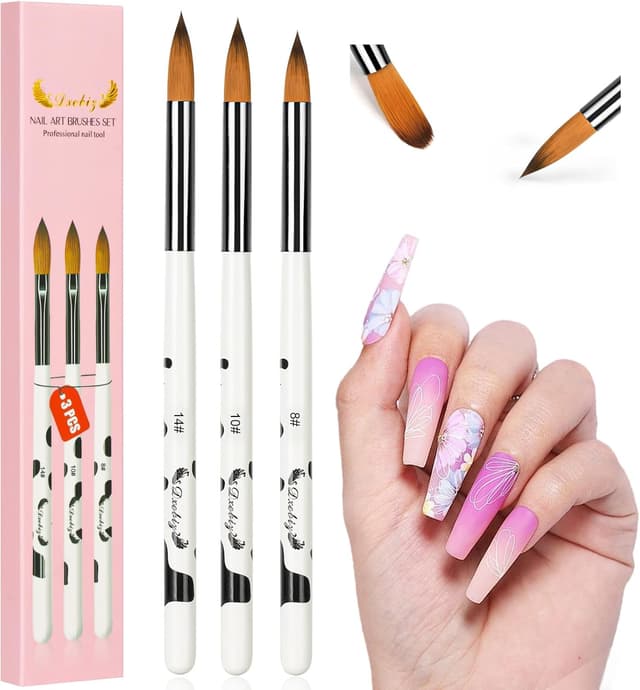 Imagen de URAQT 3Pcs Pinceaux Nail Art 3 pièces 🎨 en OfertitasTOP