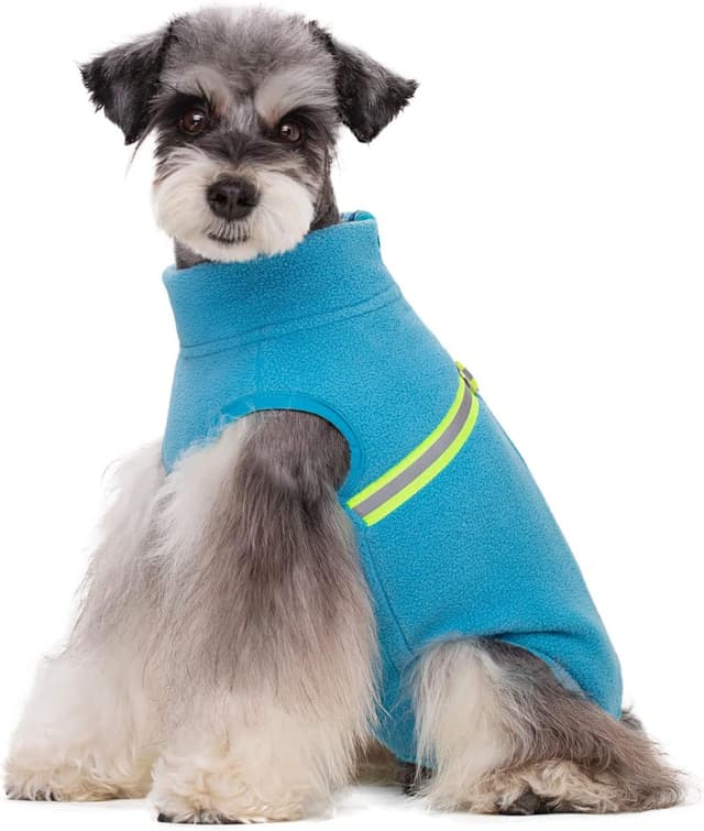 Detalle de BT Bear Cosy Polar Fleece Coat for Dogs (Full-body jacket) – Blue, Size L