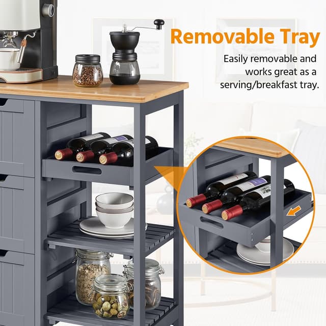 Detalle 2 de Yaheetech Carrito de Cocina 84,5 cm