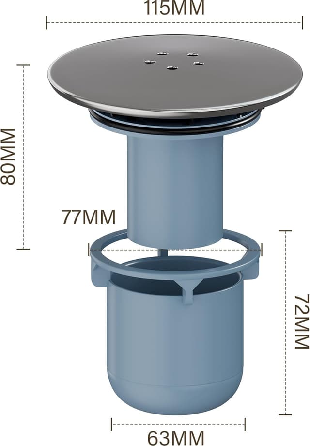 Detalle de HNNHOME Shower Drain Cover Replacement (Chrome) – Removable 90mm/115mm Trap Cover