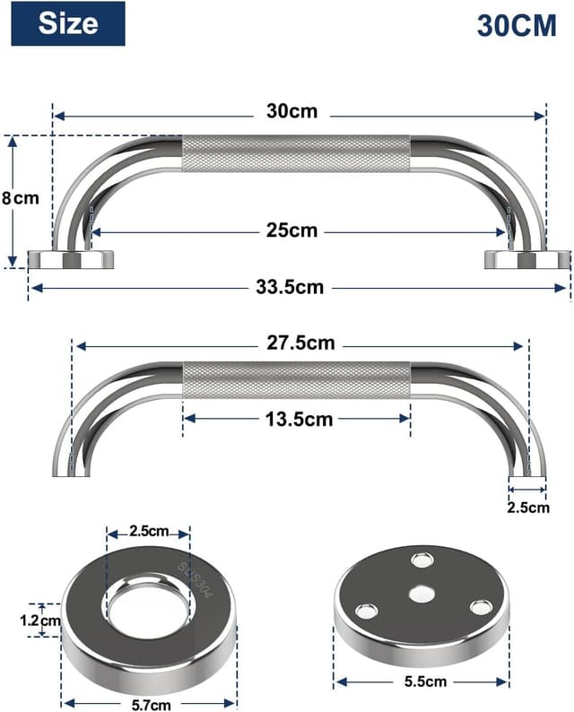 Thumbnail 1 de Howdah Haltegriff 30 cm für Dusche und Bad