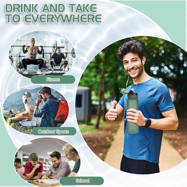 Thumbnail 6 de AOHAN 1L water bottle with leakproof lid