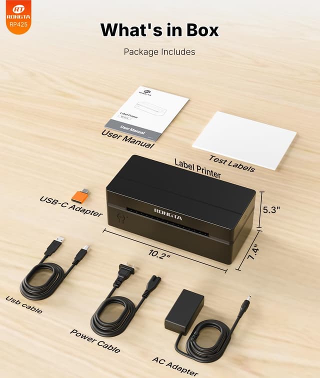 Thumbnail 6 de Rongta RP425 Bluetooth Thermal Shipping Label Printer (Wireless 4x6) for Postage & Address Labels