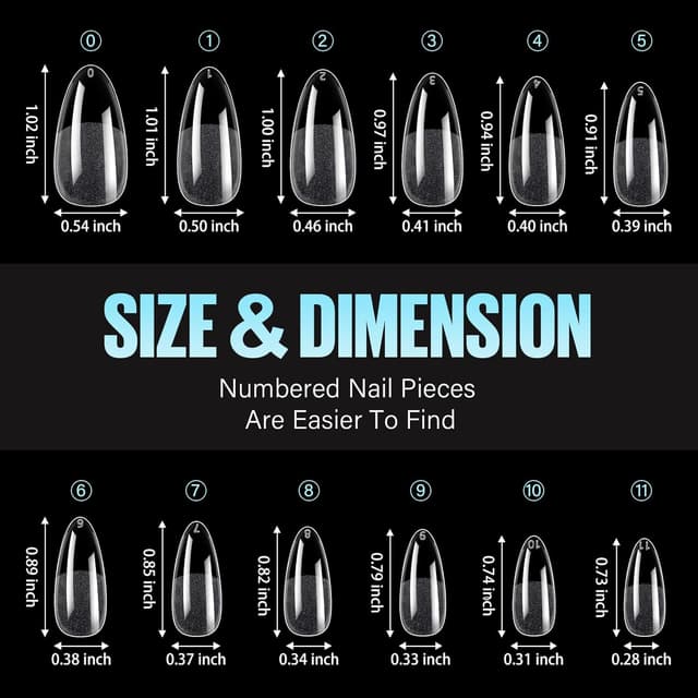 Thumbnail 6 de TOMICCA 504 Almond Gel Nageltips, 12 Größen