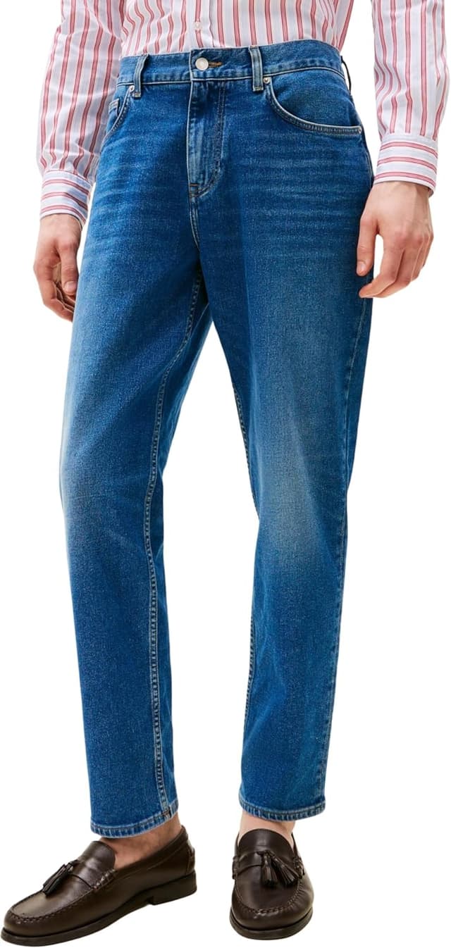 Detalle de Tommy Hilfiger Men’s Tapered Harlem Mid Rise Jeans