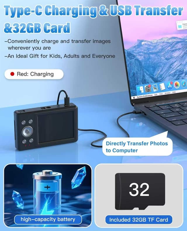 Thumbnail 4 de Digital Camera for Kids 56MP 16X Zoom