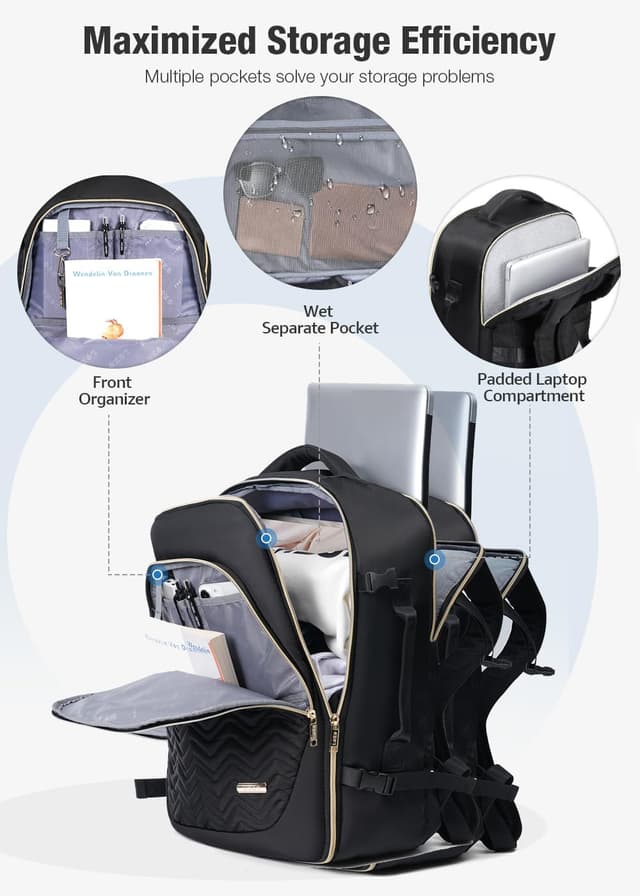 Detalle de Lekesky Travel Backpack Cabin Size – 17-inch laptop waterproof carry-on rucksack (30L)