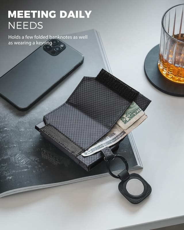 Detalle de VULKIT bifold card wallet RFID 8 cards